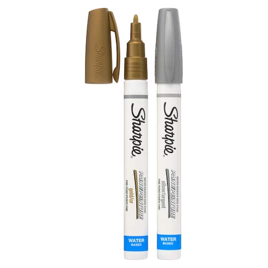 Sharpie&#xAE; Water-Based Paint Markers, Fine Gold &#x26; Silver